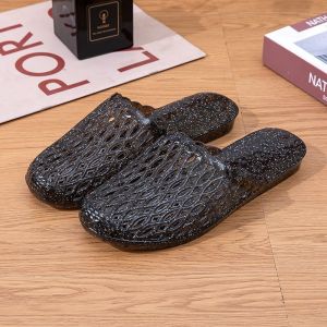 Free Shipping 2026 Crystal Shoes Transparent Flat WomenS Jelly Shoes Cute Floral Versatile Fashion Crystal Slippers