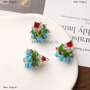 [COD] Man YingLie 3Pcs Winter Christmas Tree Charms Beaded Handmade Woven For Keychain Earrings Necklace DIY Making Jewelry Gifts