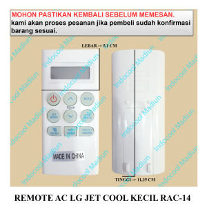 RAC14 REMOT / REMOT UNTUK AC / REMOTE AC LG JET COOL KECIL RAC-14