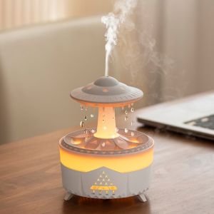 7 Color UFO Raindrop Humidifier LED Night Light USB Aroma Purifier With Essential Oil Diffuser for Home&Office Yoga Spa Aromatherapy Machine