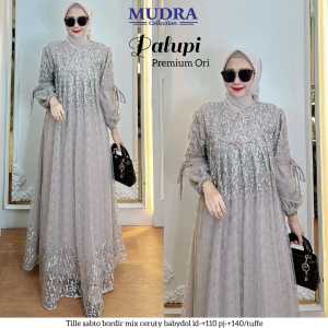 FKS Gamis Lebaran XL LD 110 Gamis Tille Bordir PALUPI by MUDRA