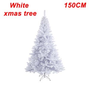 Artificial Christmas Tree White And Green With Metal Stand PVC Xmas Trees Snow Christmas Tree home decoration 4ft to 8ft