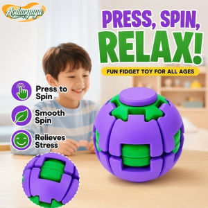 Aoduoyaya Press Spin Fidget Ball Finger Spinner Stress Relief Rotating Gyro Toy For Kids Teens Adults Gift