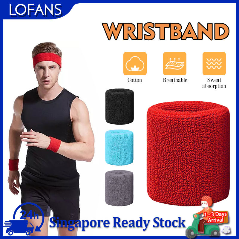 🇸🇬 Fast Delivery Sports Wristband Sweatbands Moisture Wicking Athletic Cotton Sweat Band for Men Women Tennis Basketball Running Gym Work Out wrist protection 护腕 gifts Christmas present