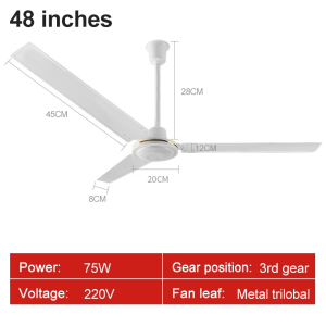 DIODIY Strong Wind Ceiling Fan Heavy Duty Big Size Household Three Leaf Electric Ceiling Wall Fan Portable