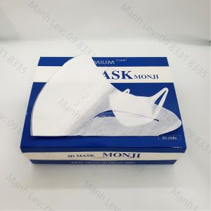 [ CHÍNH HÃNG ] Khẩu trang 3D MASK MONJI  Công nghệ Nhật Bản ( 50 cái / Hộp )