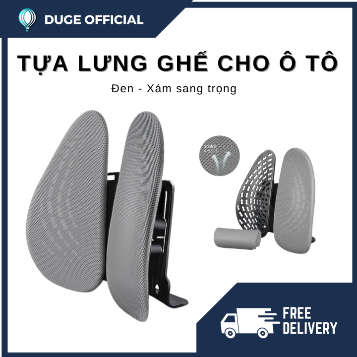 Tựa lưng ghế công thái học cho ô tô, văn phòng giúp bảo vệ cột sống có ...