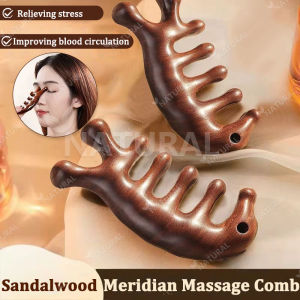 Sandalwood Dolphin Massage Comb Multi-Functional Meridian Massage Comb for Body Relax Neck Leg Scalp Massager Promote Blood Circulation Anti-Static Wide Tooth Comb