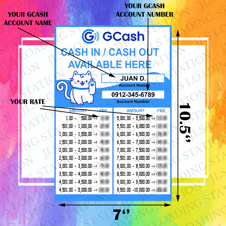 GCASH FEE RATE CUSTOMIZED RATE (LAMINATED/PVC) SIGNAGE | Lazada PH