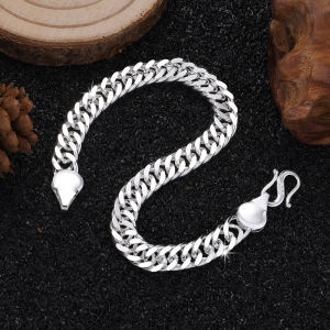 Men Chunky Cuban Fortune Chain Necklace 8mm Width S925 Silver Hip Hop Chains for Men Boys Boss