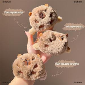 [COD] Biubiuni 1 cái cặp kẹp tóc sang trọng thanh lịch Kawaii capybara scrunchies dễ thương động vật sang trọng Tóc Dây ponytail chủ rửa mặt dây đeo cổ tay