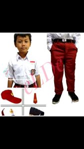 Setelan seragam sekolah SD MI Tangan Pendek