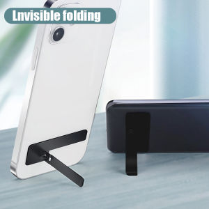 Invisible Metal Phone Holder Kickstand Mini Folding Desk Tablet Stand Mount Compatible with IPhone Samsung Vivo Oppo Xiaomi Ultra Thin Magnetic Socket