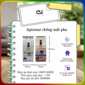 Aptomat chống mất pha Baili 40A63A100A - Cầu dao Bali chống chập cháy bảo vệ quá tải động cơ