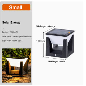 LED Solar Post Light Outdoor Square Column Lights Waterproof Wire-Free Lawn Lamp For Courtyard Garden Door Fence Road Decor