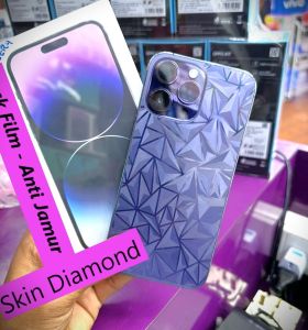 2023 Skin DIAMOND Born 3D iPhone 14 Pro Max 13 12 Pro 11 Promax 13 Mini X XR XSMAX Garskin White Transparent Clear+Anti Glare Matte Gar Belakang Gores A Jamur Motif Piramid Bahan Film Plastik Back Galaxy Pyramid Diamonds Daimond Diamon 4D Murah Bagus Plus