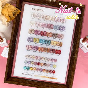SANMO 30-Color Diamond Glitter Nail Glue with Swatch Diamond Glittering Glittering Quality Glowing Good Quality