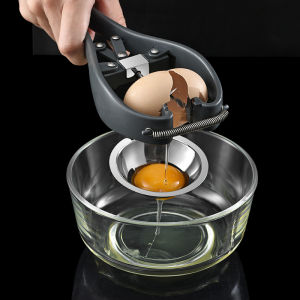 Egg Separator Tool Handheld Egg Opener with Egg Yolk White Separator Food Grade Eggshell Cutter Creative Kitchen Gadgets