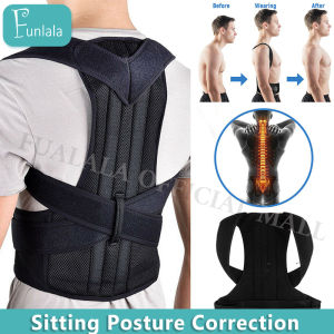 FUNLALA Back Posture Corrector Shoulder Lumbar Brace Spine Support Belt Adjustable Adult Corset Posture Correction Belt Body Health Care
