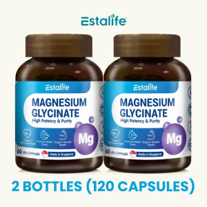 [NEW] Estalife Magnesium Glycinate 1000MG | Heart Bone Muscle Sleep Mood Health | 60 Veg Caps