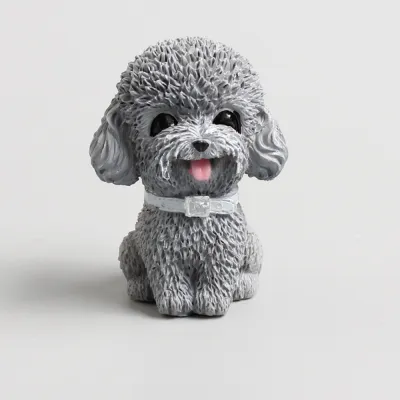 MINOA Resin Dog Figurine Cute Simulated Model Dog Animal Model Car Accessories Home Decor Dog Ornament Car Decor