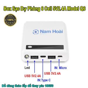 Box sạc dự phòng 6 cell 5V2A Q6