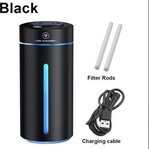 น้ำหอมปรับอากาศรถยนต์ ชาร์จ USB เครื่องทำความชื้นอโรมา ดิฟฟิวเซอร์น้ำมันหอมระเหยขนาดเล็ก อุปกรณ์ตกแต่งภายในรถยนต์