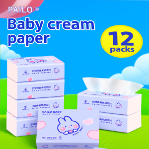 12 Packs PAILO Ultra Soft Baby Cloud Towels Moisturizing Cream Paper Towels Home And Outdoors Use Soft Tissue Paper 3 Layers