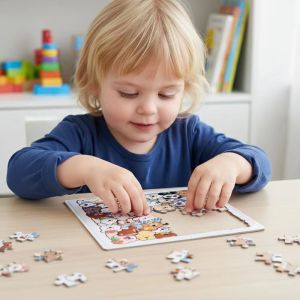 EFFIEO Irregular Shaped Animal Cats Jigsaw Puzzles Dinosaur Little Bear Cartoon Shape Puzzles Table Games Wooden Animal Shape Puzzles Desk Decoration