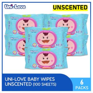 UniLove Unscented Baby Wipes 100s - Pack of 6
