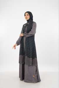 Jual Gamis Sarimbit Rayya Xyla Emerald Baby Doll Printing Premium Layer Motif