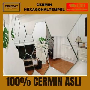 MINIMALY10 Cermin Tempel (100% Cermin Asli) Cermin Dinding Cermin Aesthetic Kaca Dinding