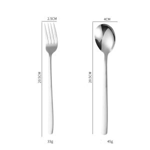 Rareitem【ส่งจากไทย】 (แพ็ค 2 ชิ้น) ช้อนส้อมสแตนเลส สีเงิน ช้อนส้อม  ช้อนส้อมสไตล์เกาหลี ช้อนส้อมเกาหลี ช้อนส้อมด้ามยาว ช้อนส้อมยาว ช้อน ส้อม แบบหนา ชุดช้อนส้อม เซ็ตช้อนส้อม เซตช้อนส้อม เซ็ทช้อนส้อม ช้อนด้ามยาว ส้อมด้ามยาว ช้อนส้อมคู่