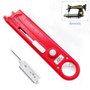 DOOUR Đa chức năng Dụng cụ xỏ với kính lúp và thước đo Thẻ Thông Qua Nhanh Tự Động Dụng cụ luồn máy may Nhắm Mắt Thiết bị luồn dây Bộ dụng cụ may vá