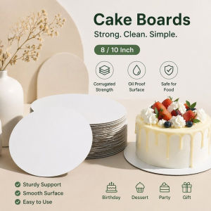 8/10 Inch Disposable White Corrugated Paper Round Cake Pad Birthday Cake Bottom Tray Inner Support
