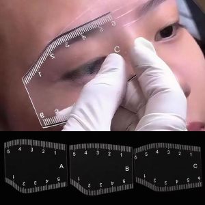 OMQAIO 5Pcs Flexible Rulers Brow Shaping Stencil Reusable Transparent Eyebrow Mapping Ruler Easy Tool Multi-Style Instant Brow Shaper Makeup Professionals
