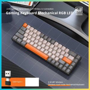 PENGIRIMAN CEPAT COD ZIYOULANG Gaming Keyboard Mechanical RGB LED Wireless Bluetooth 2.4G / KEYBOARD  wireless bluetooth mechanical komputer pc gaming lampu warna warni/ keyboard cocok untuk jenis pc universal canggih bagus murah