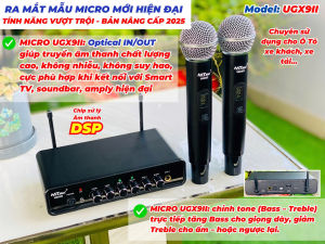 Micro Karaoke UGX9II Optical IN/OUT Chỉnh Tone Bass Treble  Kết Nối Smart TV Amply Soundbar Chip DSP Âm Thanh Cao Cấp Bảo Hành 12 Tháng