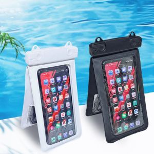 RUO R IP68 Waterproof Underwater Cellphone Storage Bag Double Pocket Touchscreen Clear Swim Phone Cover Universal Leakproof Cell Phone Dry Bag Protector Phone Accessories