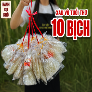 xâu vò tuổi thơ bánh khô cắt sợi muối tôm sa tế tây ninh 10 bịch riêng ăn liền dễ để dành nhà mẹ mía