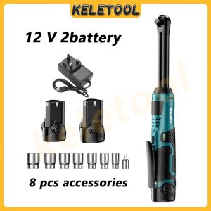 Cordless Electric Ratchet Wrench Long Reach 3/8" Extended Ratchet Wrench High Torque 40Ft-lbs Full