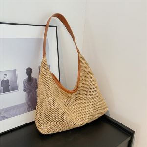 Tas Selempang Wanita Elegan / Tas Bahu Wanita tenunan / Tas jerami  / Tas jinjing / Tas pantai Bali Tote Bag Shoulder Bag Straw Net Bag / Tas Estetik Korea / Esther Bag