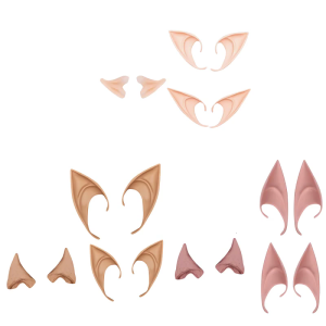 Stylish 3 Pairs Latex Elf Ears Pointed Ears Simulation Soft Harmless False Ears Fairy Dress Up Props for Street