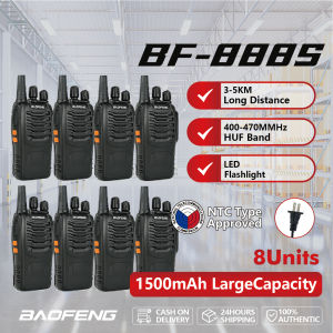 Baofeng 888S Walkie Talkie Set Of 8 UHF Radio Type-C Charging 5W High Power 16CH Frequency band Handheld Portable Long Range High Power