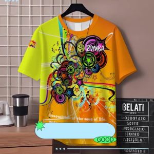 Zunba 3D Printed Casual Short Sleeve Loose Fit T Shirt for Men Women S-5XL