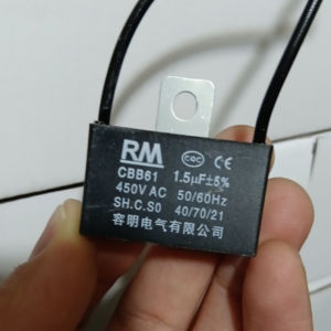 คาปาซิเตอร์ capacitor คาปาพัดลม แคป ตัวเก็บประจุ 450V CBB61 1.5uF/1.8uF อะไหล่พัดลม แคปพัดลม แอร์ 450 Vac แคปรัน คาปาซิเตอร์