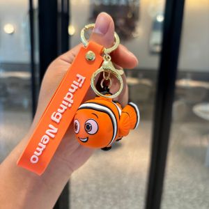 Cartoon Finding Nemo Keychain Cute Sea Animal Clownfish Turtle Shark Pendant