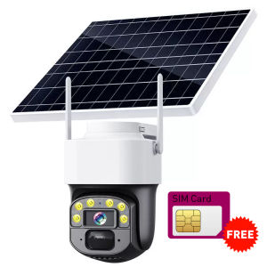 YOOSEE T1 Cctv Camera with 4G 4MP Sim Card Solar CCTV Camera Outdoor Wireless Cctv 360 Panorama 1080P Ultra HD Infrared Night Vision Monitor Low Power PIR IP Security Camera IP66 Waterproof PTZ Outdoor Camera