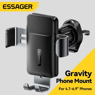 Essager Triangular Design Gravity Car Phone Holder Air Vent Clip Gravity Cellphone Mount Stand 360-degree Rotation Supports 4.7- 6.9-inch Phones For iPhone16 15 Samsung Xiaomi Huawei Smartphone Car Holder Vehicle Bracket
