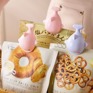 FORTUNESS 4PCS Cartoon Whale ic Sealing Clips Plastic Sealed Food Bag Clips Practical Fresh-keeping Refrigerator s for Household